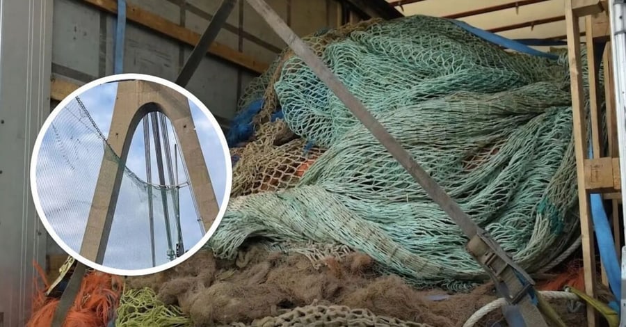 Anti-drone nets from Europe installed on the Northern Bridge in Kyiv to protect infrastructure